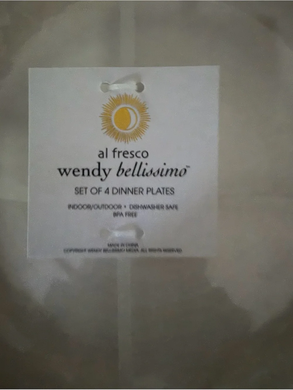 Wendy Bellissimo Cream Ceramic Dinner Plate with Braided Rim